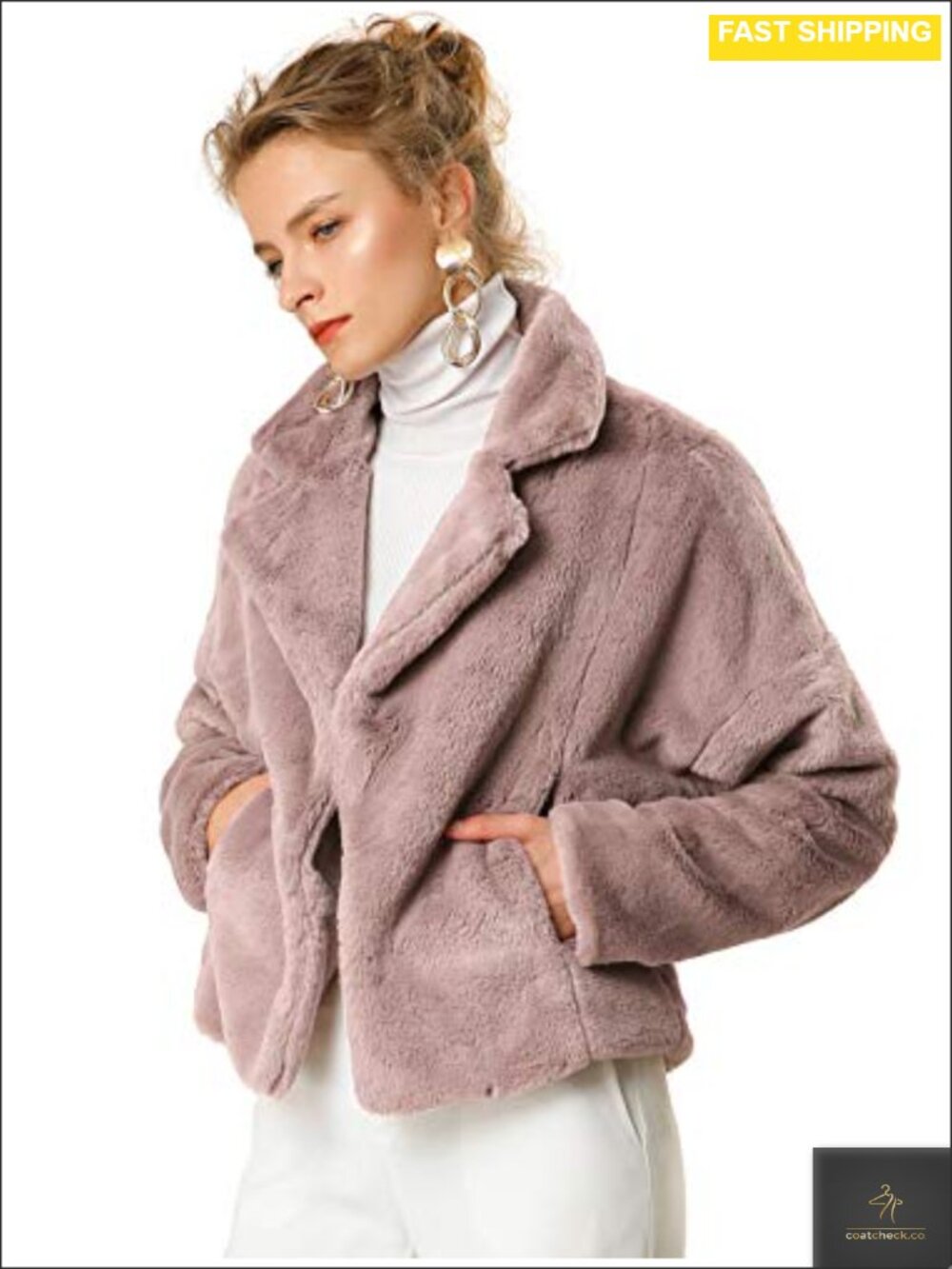 Allegra K Women's Faux Fur Wedding Bolero Jacket Formal Coat